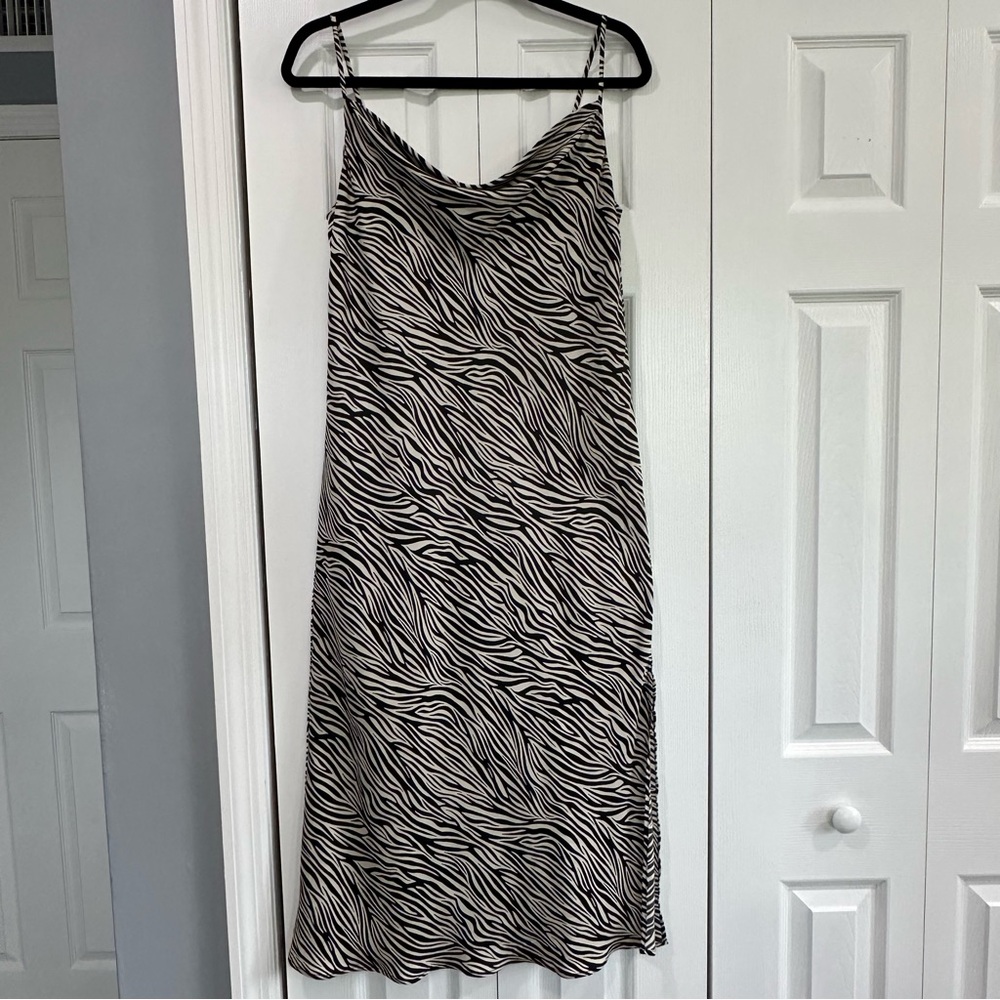 H&M Zebra Print Slip Dress